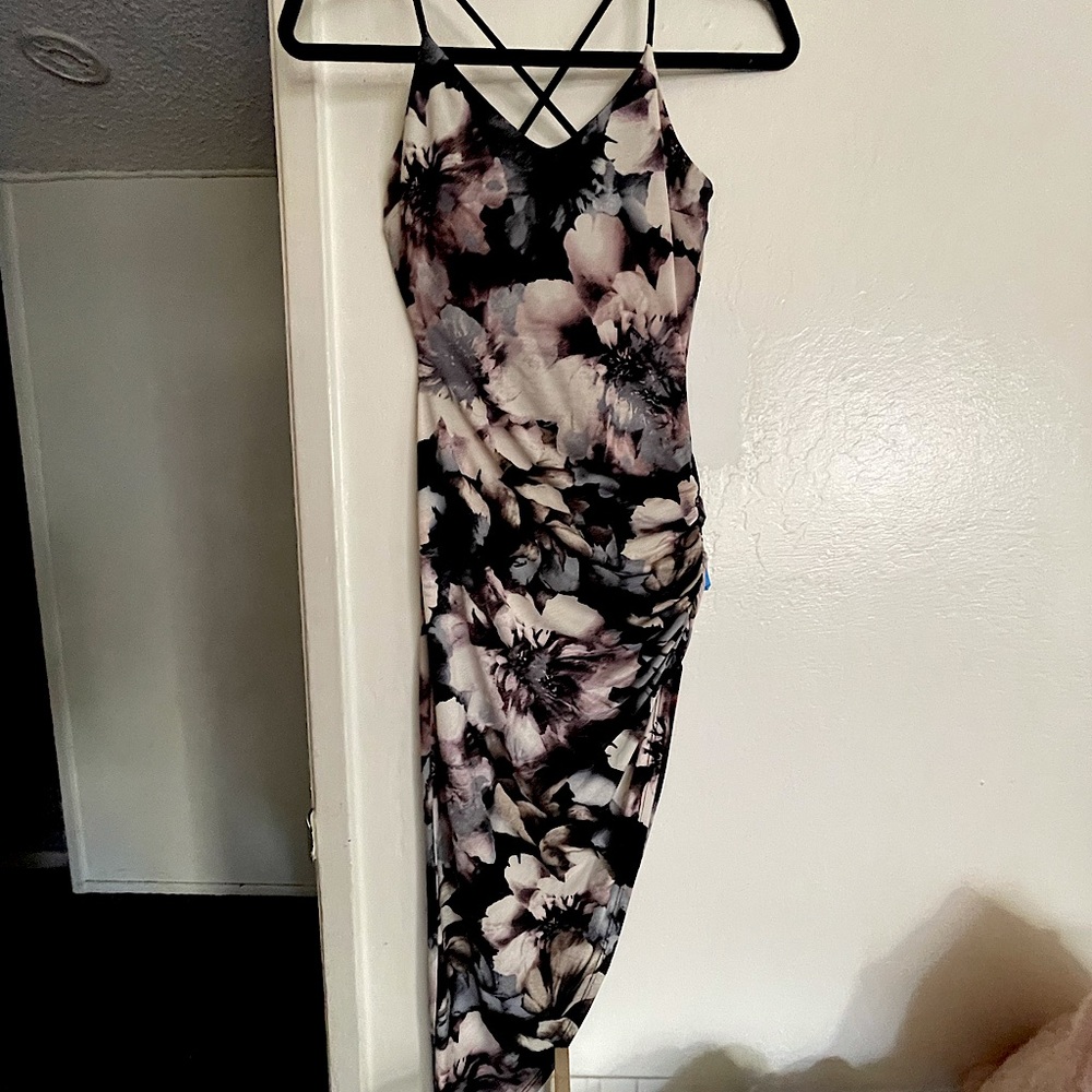 Asymmetrical Floral Dress